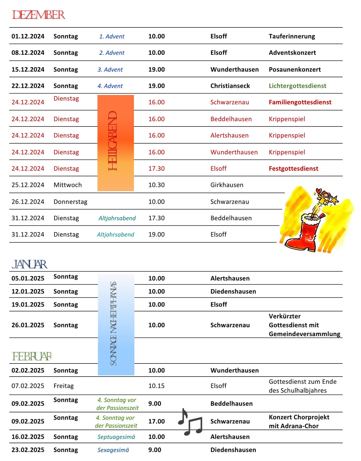 Gottesdienstplan Nr.29